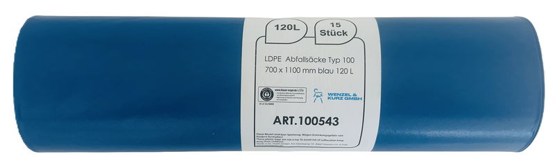 WUK Müllsack 120 Ltr. blau Typ 100